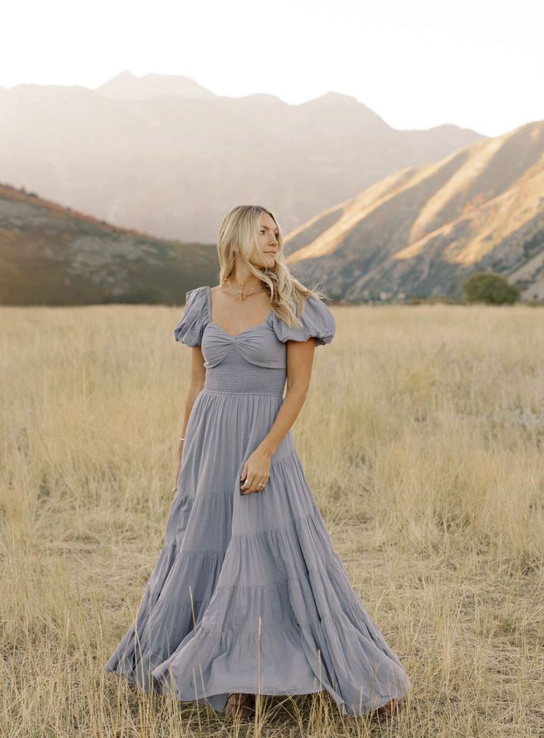 Pilcro | Ruffled Smocked-Waist Button-Front Midi Dress